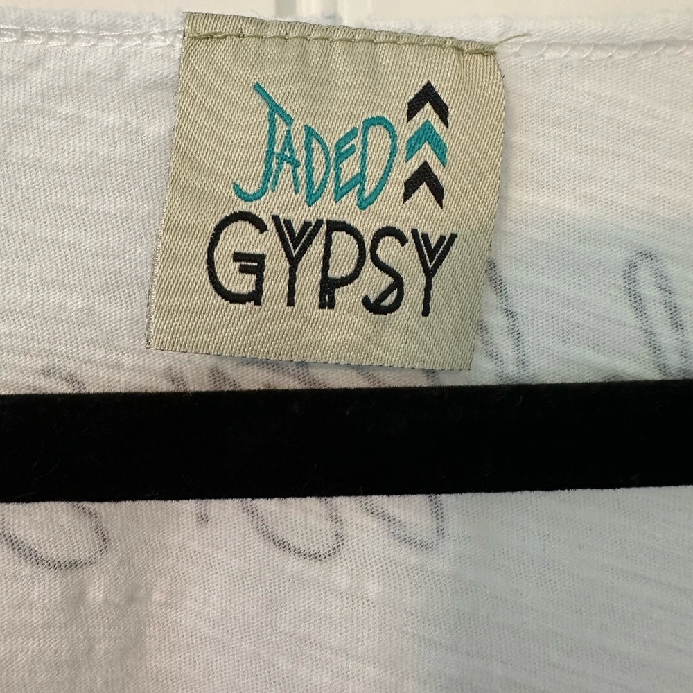 Jaded Gypsy KISS distressed white tee Small/Medium - Picture 4 of 8